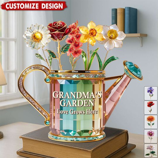 Discover Personalized Grandma Birth Month Flowers Acrylic Plaque - Gifts For Grandma