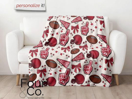 Discover Personalized Football Blanket, Football Gifts, Custom Football Blanket