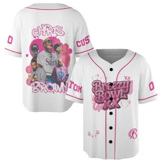 Discover Chris Brown Breezy Bowl XX Baseball Jersey, Personalized Chris Brown Jersey