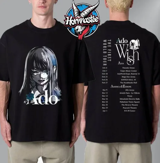 Discover Ado The First World Tour 2025 Ado Wish Hibana Merch Tee Schedule Unisex T-Shirt