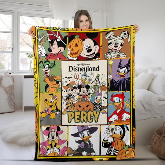 Discover Personalized Mickeyy and Friends Halloween 2025 Blanket,