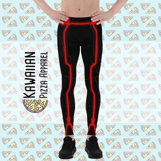 Discover Men's Red Tron Inspired Leggings
