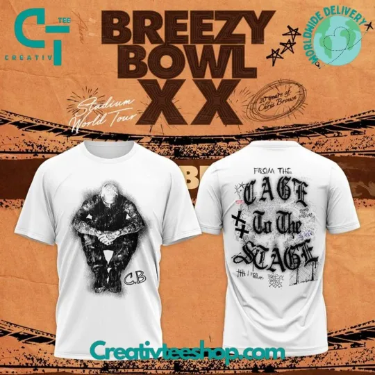 Discover Chris Brown Cage To The Stage 2025 T-Shirt
