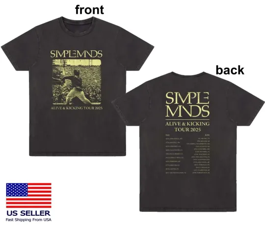 Discover HOT!! Simple Minds Alive Kicking 2025 Tour Date Vintage Style T-shirt