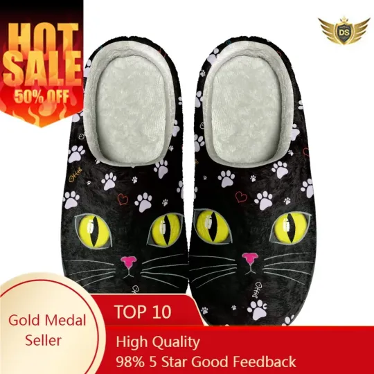 Discover Fashion Cat Design Women Home Slippers