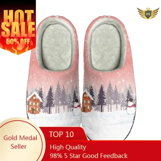 Discover Christmas Design Winter Couple Footwear Slippers