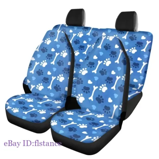 Discover Dog Claw Bone Pattern Car Seat Cover Gift Front Seat Cover Rear Seat Set