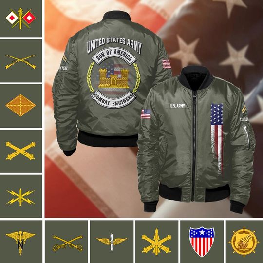 Discover Customized Army Branches – Son Of America Bomber Jacket