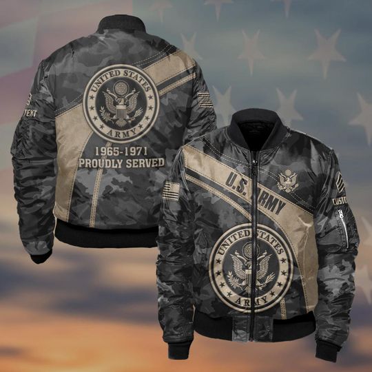 Discover Customized U.S Veteran Proudly Served Bomber Jacket