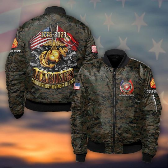 Discover Customized 248th U.S Marines Birthday Bomber Jacket