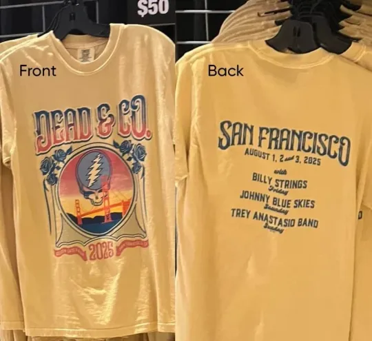 Discover Dead and Company Bill Graham San Francisco Merch August 2025 T-shirt Even