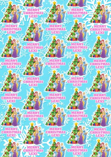 Discover Disneyyy PRINCESS Personalised Christmas Wrapping Paper - Disneyyy Gift Wrap