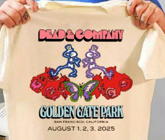 Discover Dead and Company Golden Gate Park August 1-3 2025 white color shirt KV37826