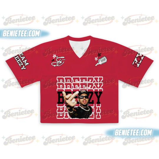 Discover Chris Brown XX Croptop Football Jersey Mesh, Tour 2025 Croptop Football Jersey Mesh