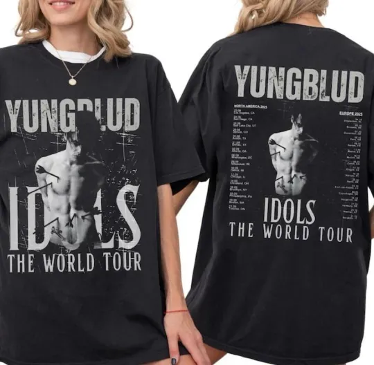Discover Yungblud Idols World Tour Shirt, 2025 Concert Dates Tee
