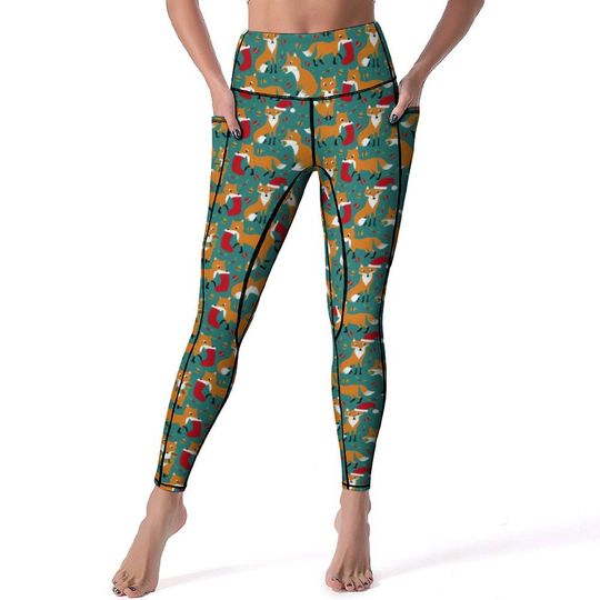 Discover Festive Foxes Cute Patterned Christmas Leggings