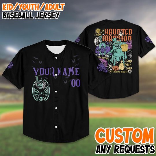 Discover Custom Hauntedd Mansionn Baseball Jersey, Personalized Halloween Shirt