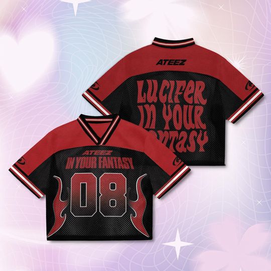 Discover Ateez In Your Fantasy World Tour Jersey Mesh, Kpop Tour 2025 Football Jersey, Ateez Concert Merch Fan Gift