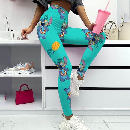 Discover Multi-color Disneyyy Stitchh cartoon Leggings