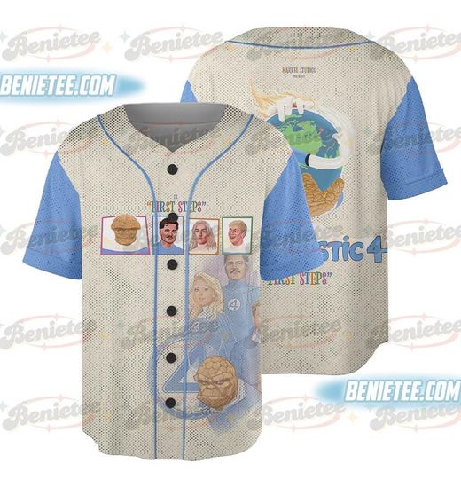 Discover Fantastic Four Baseball Jersey, Vintage Fantastic Four First Steps Jersey, Fantastic 4 Marvel Comic Tee Reed Richards Sue Storm