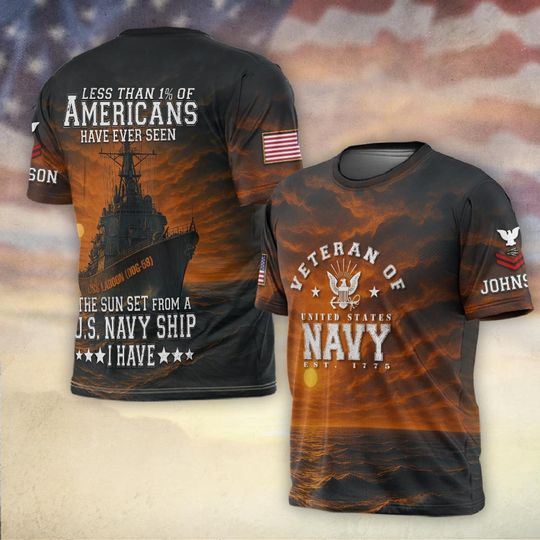 Discover Less Than 1% Of Americans Have Ever Seen The Sunset From A U.S. Navy Ship I Have 3D shirt