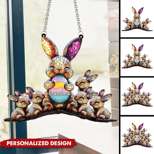 Discover Nana's Little Kids-Personalized Grandma Window Hanging Suncatcher Ornament