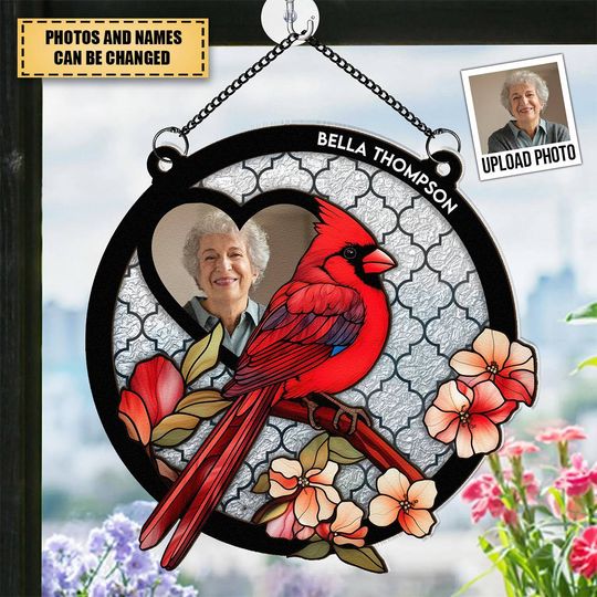Discover Cardinal I'm By Your Side - Personalized Window Hanging Suncatcher Ornament