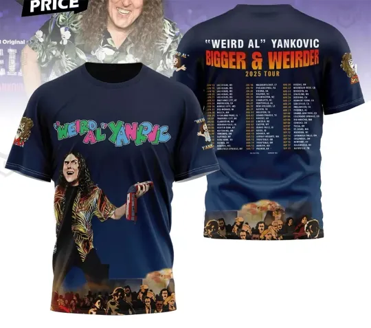 Discover Weird Al Yankovic 2025 Tour 3D T-Shirt AOP Size S-5XL