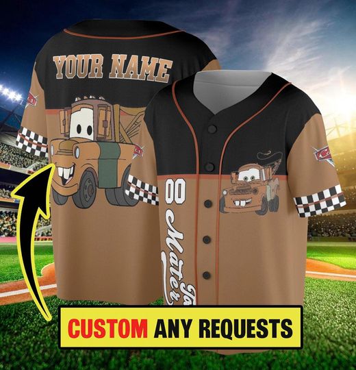 Discover Custom carss Tow Mater Collection Baseball Jersey, Personalized Disneyyy Tow Mater Jersey