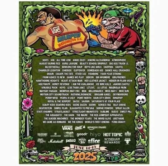 Discover Vans Warped Tour 2025 Poster