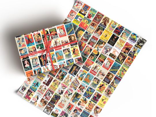 Discover Vintage Movie Posters Gift Wrap  20x28 Rolled Paper Sheets for Wrapping