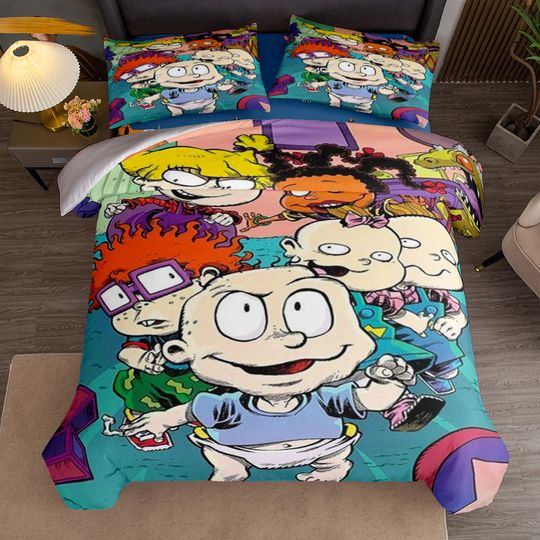 Discover Rugrats Time Duvet Cover Set King Queen Double Full Twin Single Bed Linen Set