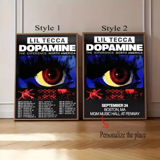 Discover Lil Tecca The Dopamine Experience North America Tour 2025 Poster | Custom prints