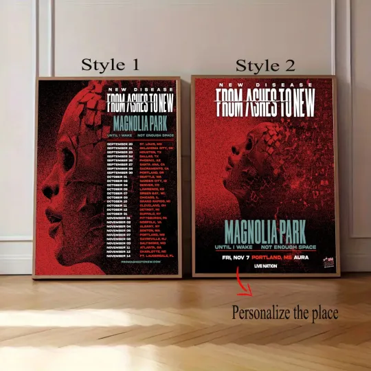 Discover From Ashes To New The New Disease Magnolia Park Tour 2025 Poster | Custom prints