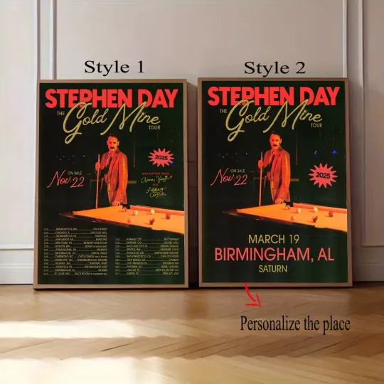 Discover Stephen Day Gold Mine tour 2025 Poster, Custom Poster
