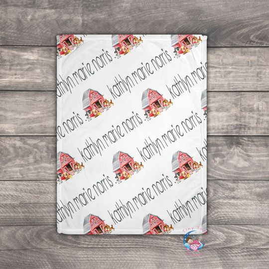 Discover Modern Baby Girl Farm Blanket, Boho Nursery Decor, Customized Baby Blanket
