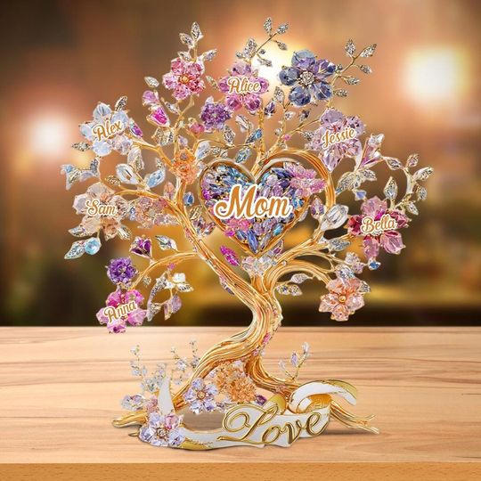 Discover Custom Mother's Day Gift, Beautiful Rose For Grandma Mom With Kids Names 3D Effect, Gift for Grandma