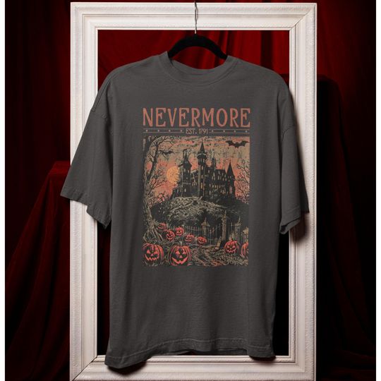 Discover Nevermore Vintage Shirt, Horror Haunted House Halloween T-Shirt