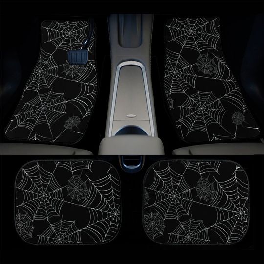 Discover Spider Web Car Foot Mats, Black Mood Gothic Car Accessories