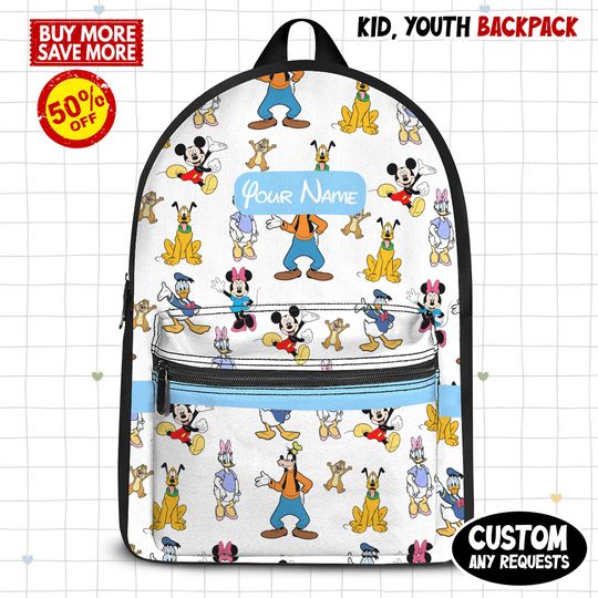 Discover Disneyyy Mickeyy And Friends Backpack, Kids School Bag