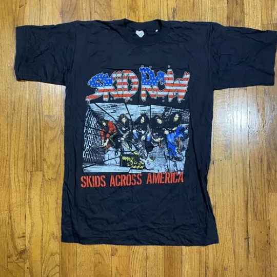 Discover Vintage SKIDD ROW 80s 90s Tour Tee Shirt Large Skids Across America Band Metal