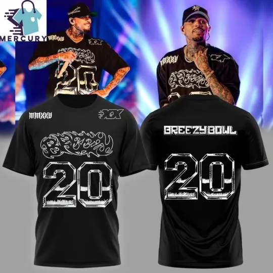 Discover Chris Brown Breezy Bowl XX Tour 2025 Limited 3D Shirt