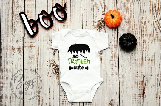 Discover Halloween Onesies, So Franken Cute Baby Onesies, Baby Shower Gift