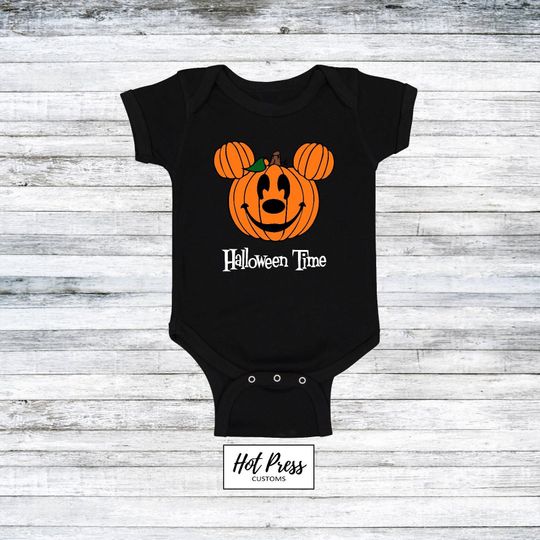 Discover Mickeyy mouse Pumpkin Halloween Time Onesie