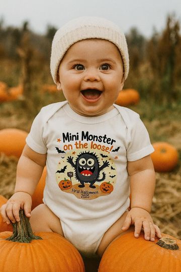 Discover Custom Mini Monster on the Loose First Halloween 2025 Onesies