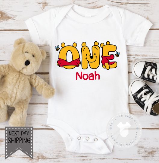 Discover Super Cute Boys winniee the poohh 1st birthday Onesies