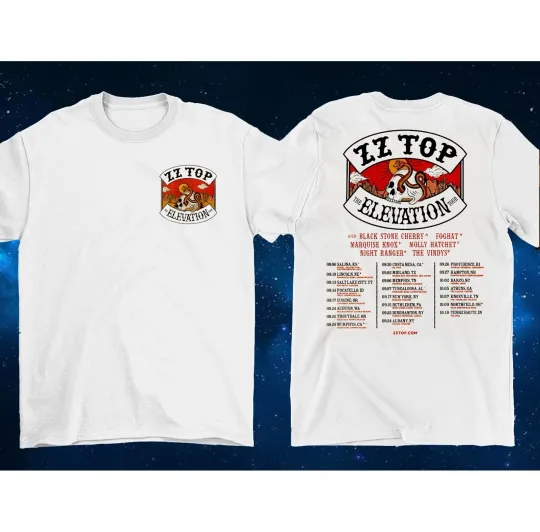 Discover ZZ Top 2025 Tour The Elevation Two Sided T-Shirt