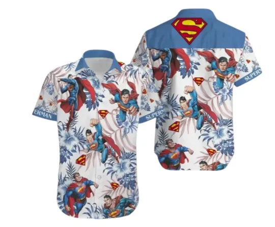 Discover Superman Hawaiian Button Down Shirt Unisex Adults