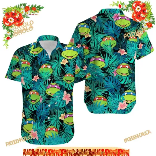Discover Blue Ocean Ninja Turtle Funny Hawaiian Shirt