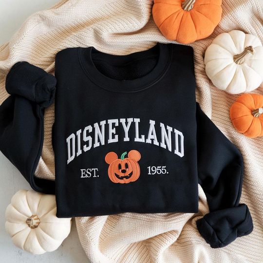 Discover EMBROIDERED Disneyyland Pumpkin Sweatshirt, Mickeyy Pumpkin Shirt, Fall Halloween